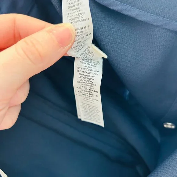 Tory Burch Tech Twill Golf Skort Size XL Navy Blue Ruffle Skirt Shorts Sporty - Picture 13 of 14